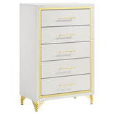 Best Furniture Outlet - Coaster - Lucia 5-drawer Bedroom Chest of Drawers White - 224735