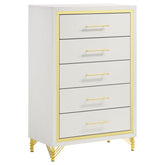 Best Furniture Outlet - Coaster - Lucia 5-drawer Bedroom Chest of Drawers White - 224735