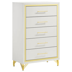 Best Furniture Outlet - Coaster - Lucia 5-drawer Bedroom Chest of Drawers White - 224735