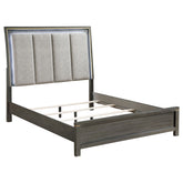Best Furniture Outlet - Coaster - Kieran Wood California King LED Panel Bed Grey - 224741KW