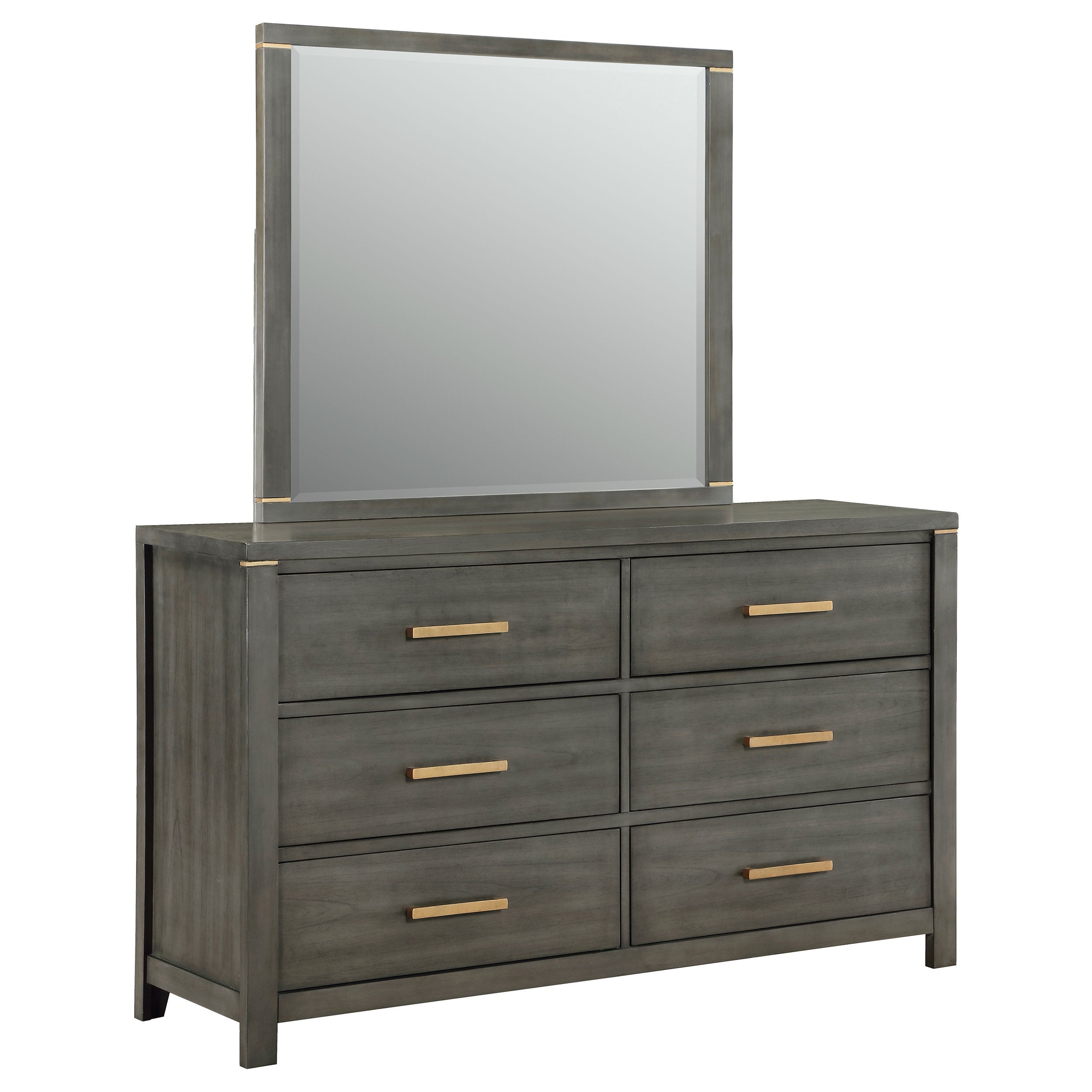 Best Furniture Outlet - Coaster - Kieran 6-drawer Dresser with Mirror Grey - 224743M