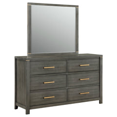 Best Furniture Outlet - Coaster - Kieran 6-drawer Dresser with Mirror Grey - 224743M