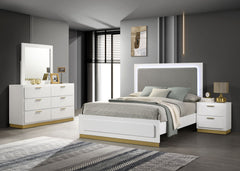 Best Furniture Outlet - Coaster - Caraway 4-piece Eastern King Bedroom Set White - 224771KE-S4
