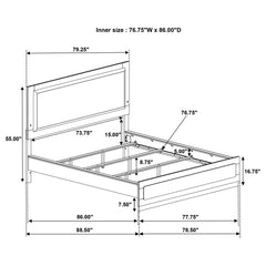 Caraway Wood California King LED Panel Bed White