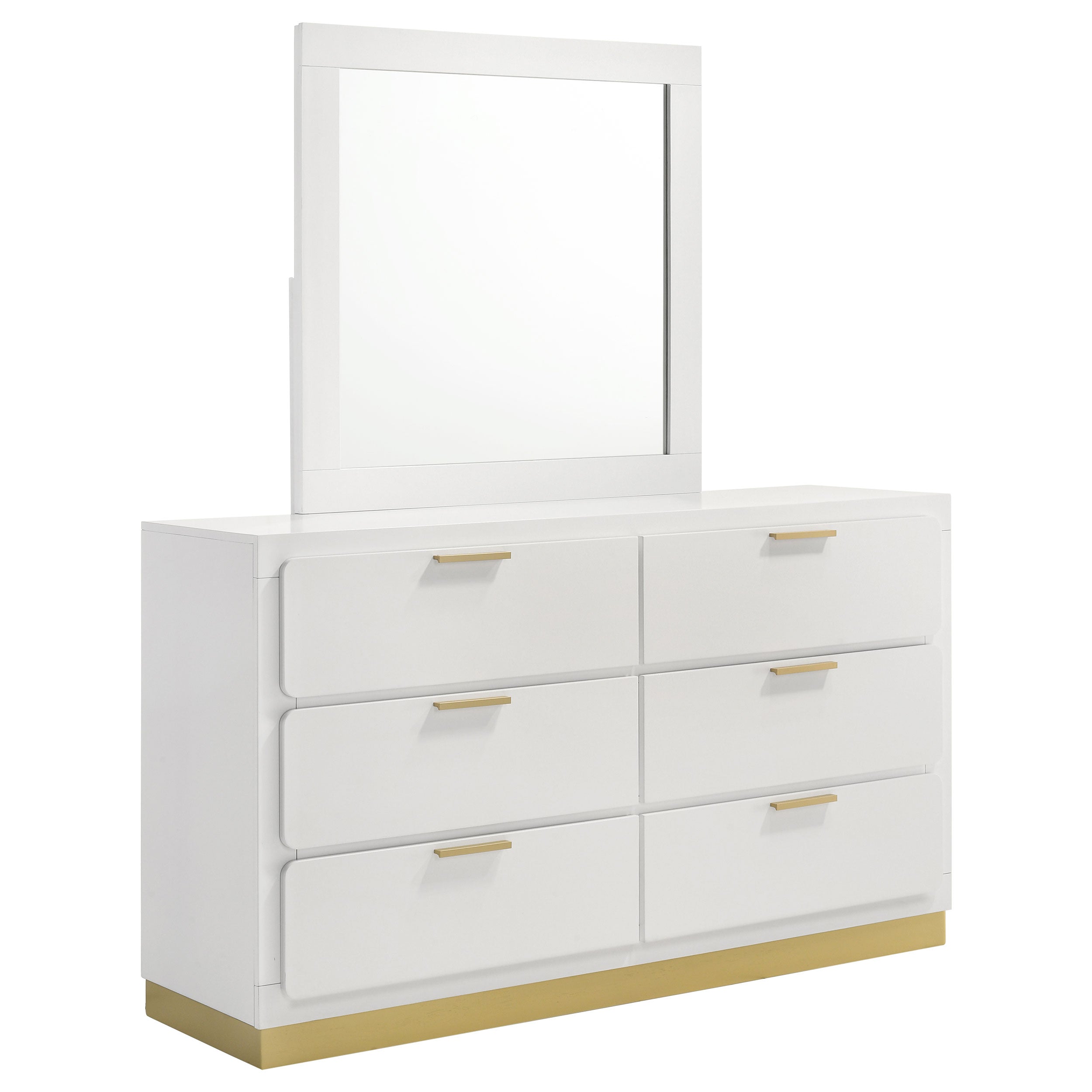 Best Furniture Outlet - Coaster - Caraway 6-drawer Dresser with Mirror White - 224773M