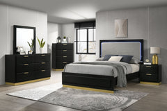 Best Furniture Outlet - Coaster - Caraway 5-piece California King Bedroom Set Black - 224781KW-S5