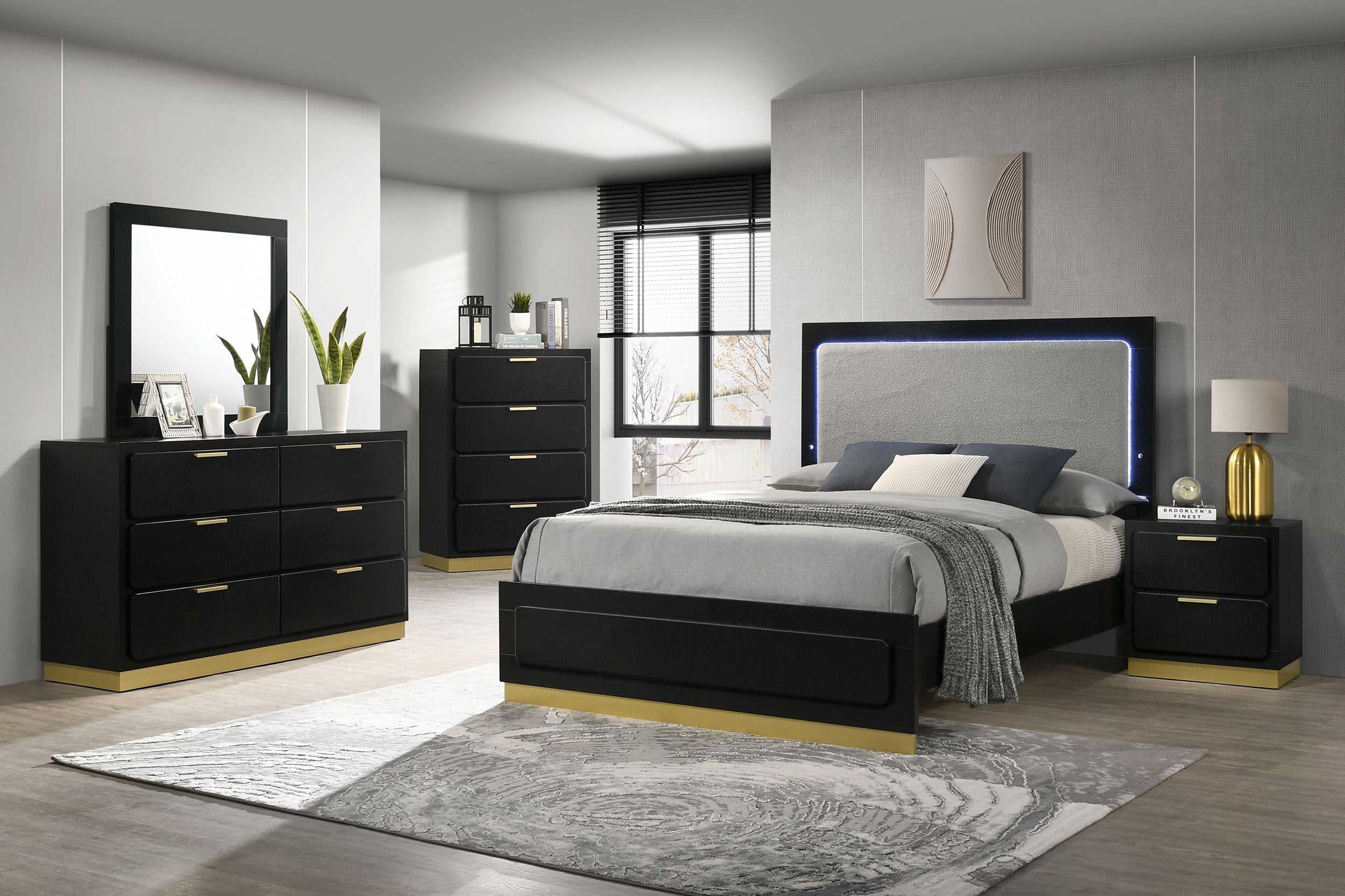 Best Furniture Outlet - Coaster - Caraway 5-piece Queen Bedroom Set Black - 224781Q-S5