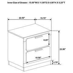 Caraway 2-drawer Nightstand Black