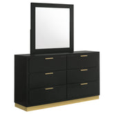 Best Furniture Outlet - Coaster - Caraway 6-drawer Dresser with Mirror Black - 224783M