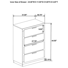 Caraway 4-drawer Bedroom Chest Black