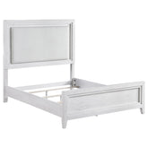 Best Furniture Outlet - Coaster - Marielle California King Panel Upholstered Bed Distressed White - 224841KW