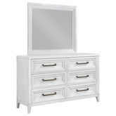 Best Furniture Outlet - Coaster - Marielle 6-drawer Dresser with Mirror Distressed White - 224843M