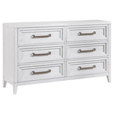 Best Furniture Outlet - Coaster - Marielle 6-drawer Bedroom Dresser Distressed White - 224843