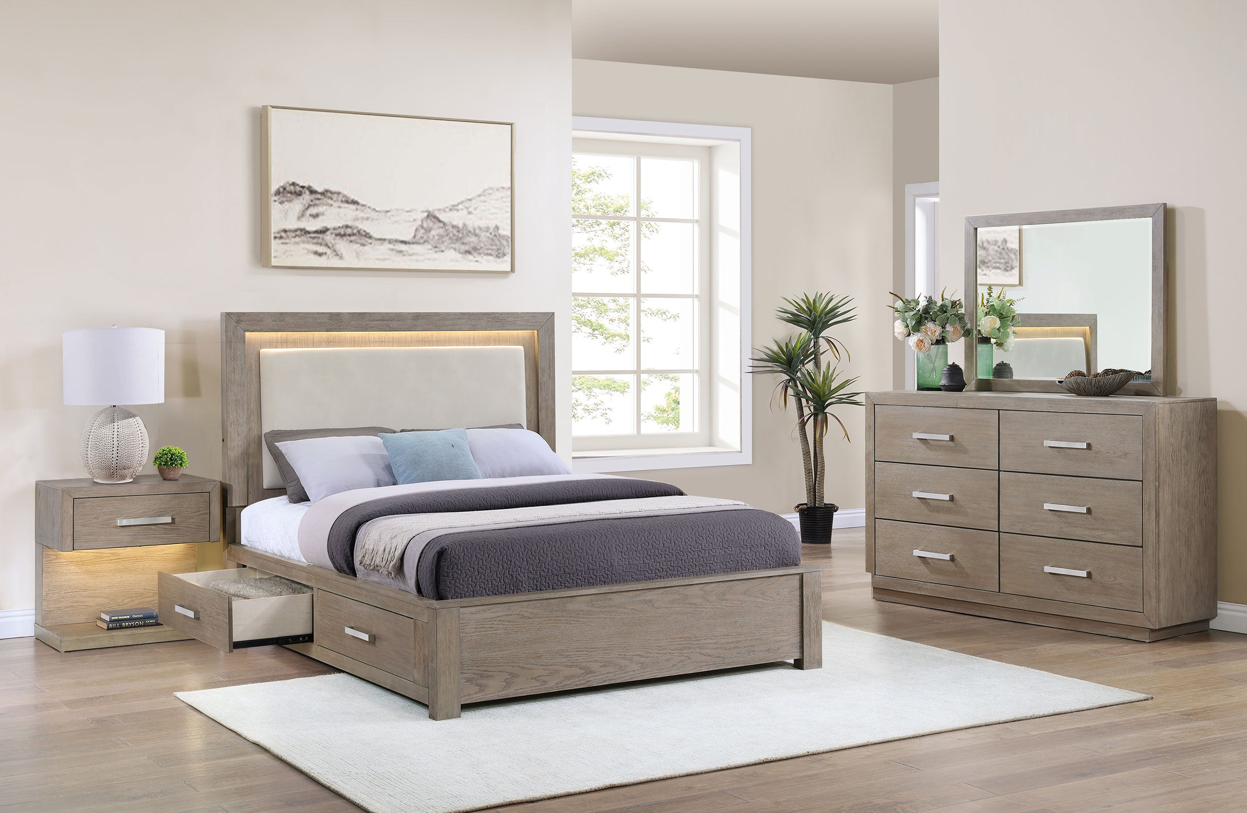Best Furniture Outlet - Coaster - Kenora 4-piece Eastern King Bedroom Set Barley Brown - 224850KE-S4