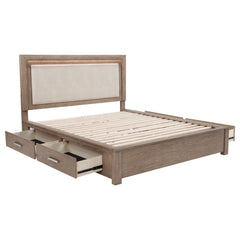 Best Furniture Outlet - Coaster - Kenora 56-inch Eastern King LED Storage Bed Barley Brown - 224850KE