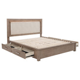 Best Furniture Outlet - Coaster - Kenora 56-inch California King LED Storage Bed Barley Brown - 224850KW