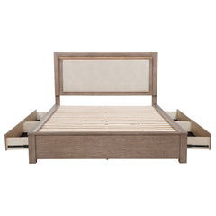 Kenora 56-inch California King LED Storage Bed Barley Brown