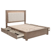 Best Furniture Outlet - Coaster - Kenora 56-inch Queen LED Storage Bed Barley Brown - 224850Q