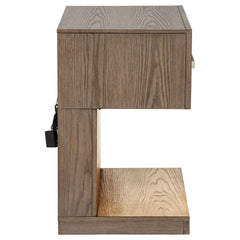 Kenora 1-drawer Nightstand Bedside Table Barley Brown