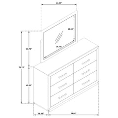 Kenora 6-drawer Dresser and Mirror Barley Brown