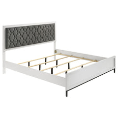 Best Furniture Outlet - Coaster - Sonora Eastern King Upholstered Panel Bed White  - 224861KE