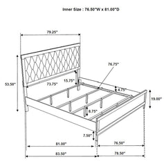 Sonora Eastern King Upholstered Panel Bed White