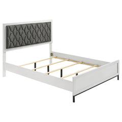 Best Furniture Outlet - Coaster - Sonora Queen Upholstered Panel Bed White  - 224861Q
