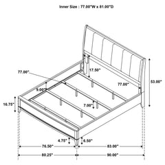 Granada Upholstered Eastern King Panel Bed Natural Pine