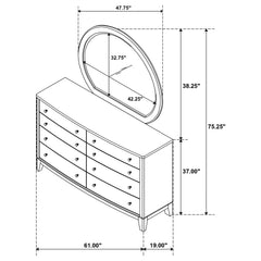 Granada 8-drawer Dresser and Mirror Natural Pine