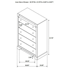 Gran Park 5-drawer Bedroom Chest of Drawers Dark Cocoa