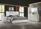 Best Furniture Outlet - Coaster - Ives 4-piece Eastern King Bedroom Set White High Gloss - 224941KE-S4