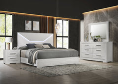 Best Furniture Outlet - Coaster - Ives 4-piece Eastern King Bedroom Set White High Gloss - 224941KE-S4