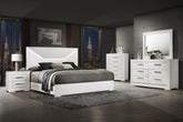 Best Furniture Outlet - Coaster - Ives 5-piece Eastern King Bedroom Set White High Gloss - 224941KE-S5