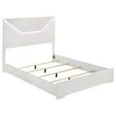 Best Furniture Outlet - Coaster - Ives Queen Panel Bed LED Headboard White High Gloss - 224941Q