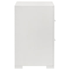 Ives 2-drawer Nightstand Bedside Table White High Gloss