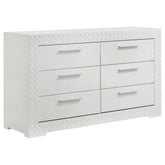 Best Furniture Outlet - Coaster - Ives 6-drawer Dresser Cabinet White High Gloss - 224943