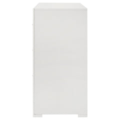 Ives 6-drawer Dresser Cabinet White High Gloss