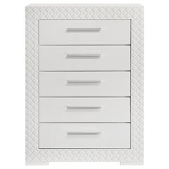 Ives 5-drawer Bedroom Chest of Drawers White High Gloss