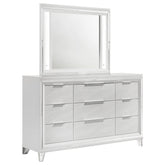 Best Furniture Outlet - Coaster - Marmore 9-drawer Dresser and LED Mirror White - 224963M