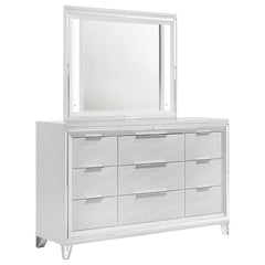 Best Furniture Outlet - Coaster - Marmore 9-drawer Dresser and LED Mirror White - 224963M