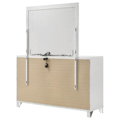 Marmore 9-drawer Dresser and LED Mirror White