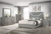 Best Furniture Outlet - Coaster - Ives 5-piece Eastern King Bedroom Set Grey High Gloss - 224971KE-S5