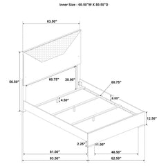 Ives Queen Panel Bed LED Headboard Grey High Gloss