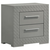 Best Furniture Outlet - Coaster - Ives 2-drawer Nightstand Bedside Table Grey High Gloss - 224972