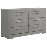 Best Furniture Outlet - Coaster - Ives 6-drawer Dresser Cabinet Grey High Gloss - 224973