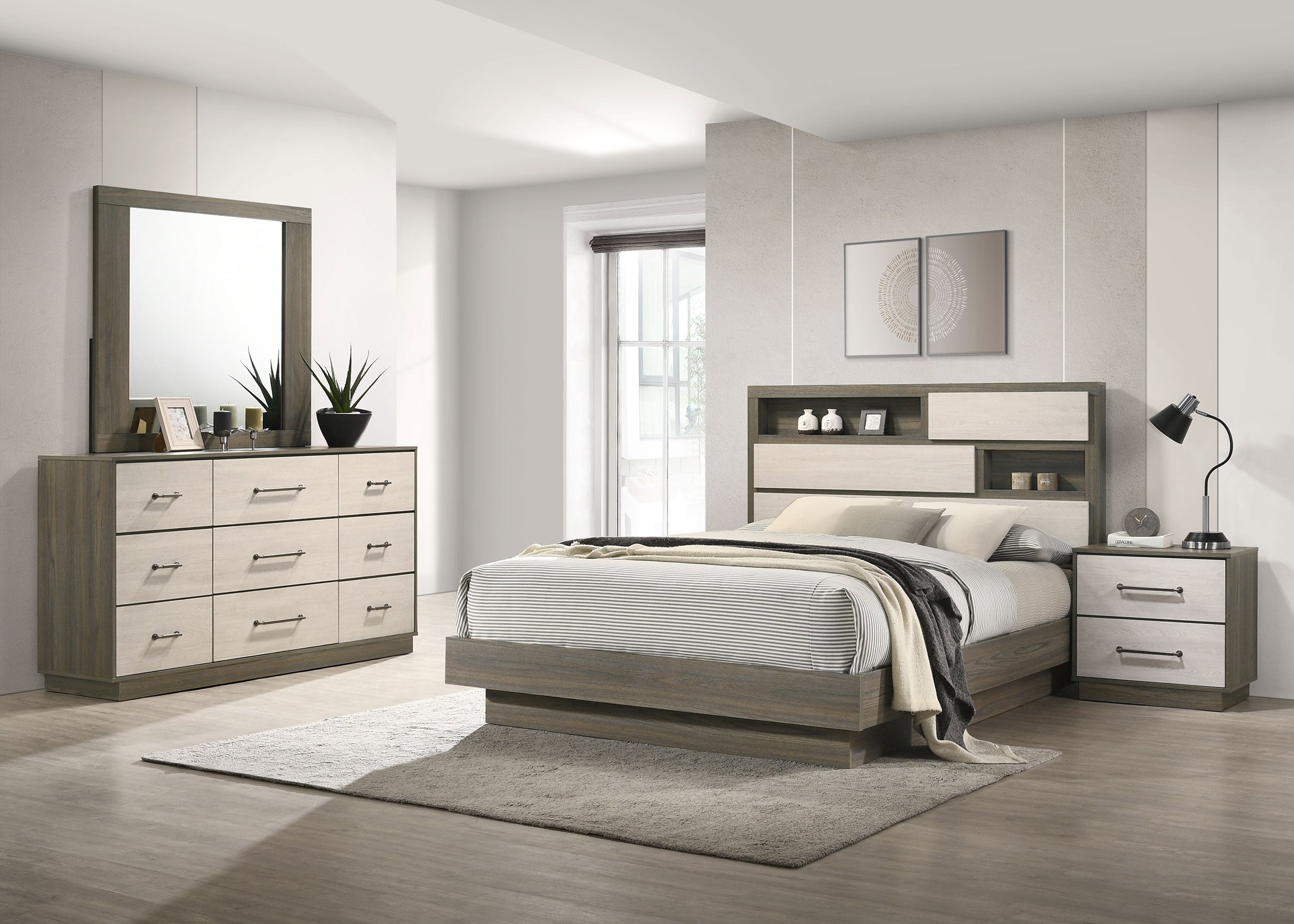 Best Furniture Outlet - Coaster - Fenwick 4-piece California King Bedroom Set Grey Oak - 224981KW-S4