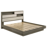 Best Furniture Outlet - Coaster - Fenwick California King Bed Bookcase Headboard Grey Oak - 224981KW