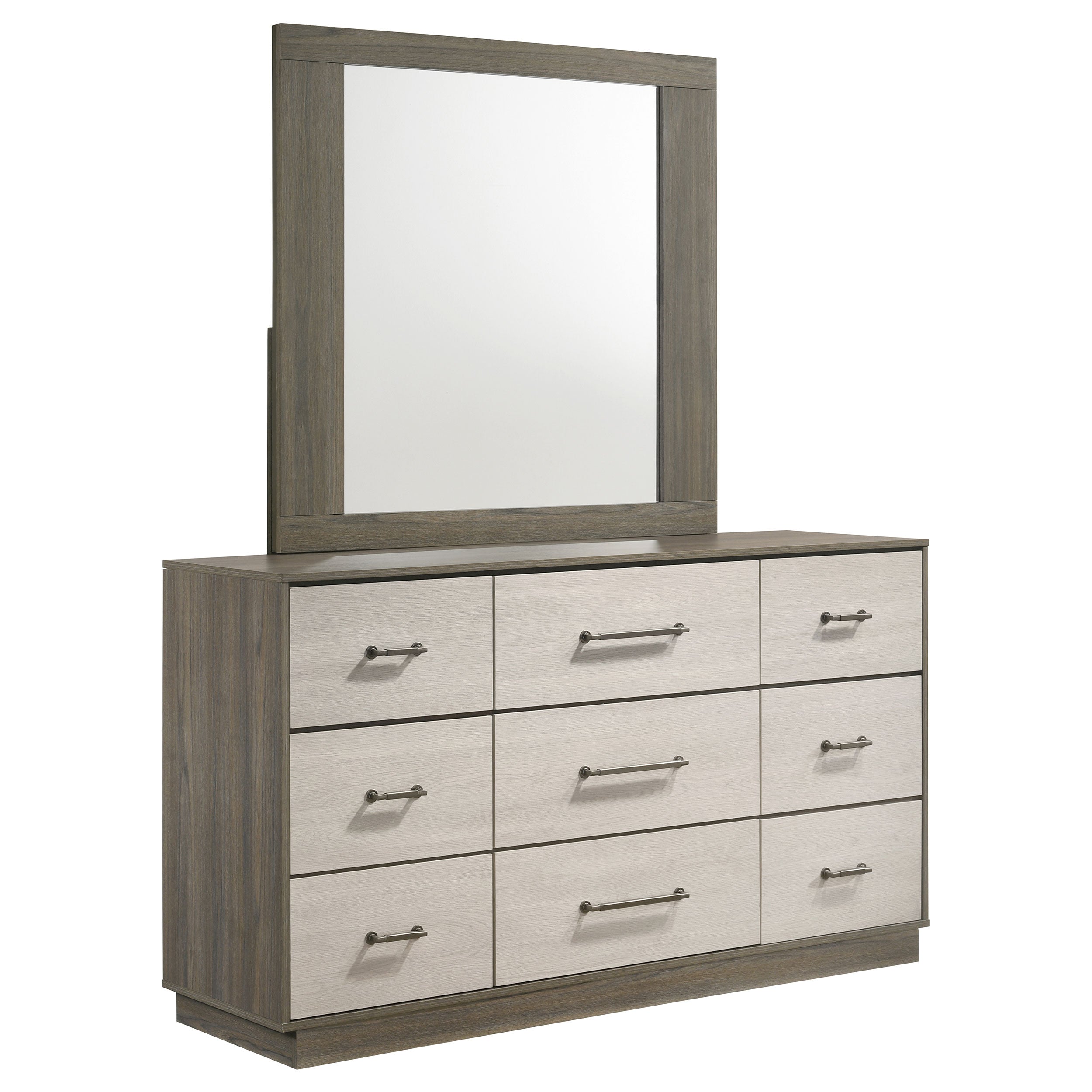 Best Furniture Outlet - Coaster - Fenwick 9-drawer Dresser with Mirror Grey Oak - 224983M