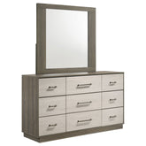 Best Furniture Outlet - Coaster - Fenwick 9-drawer Dresser with Mirror Grey Oak - 224983M