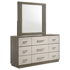 Best Furniture Outlet - Coaster - Fenwick 9-drawer Dresser with Mirror Grey Oak - 224983M